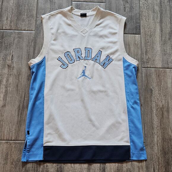 Vintage Air Jordan UNC Jersey Men’s M Blue White Mesh Tar Heels Retro Basketball - Picture 1 of 13
